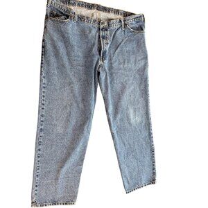 RK Brand Mens Denim Jeans Blue Size 46x32 100% Cotton Relaxed Fit Classic Style